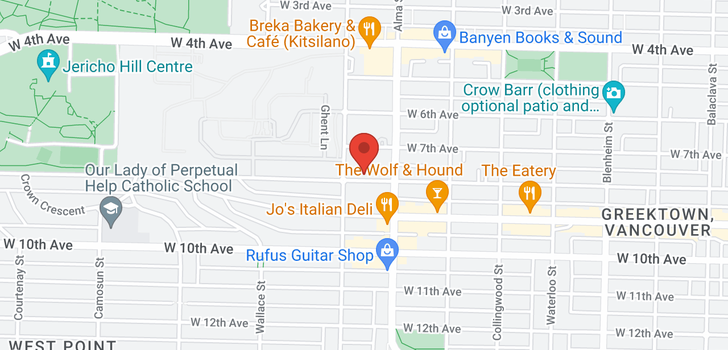 map of 402 3755 W 8TH AVENUE